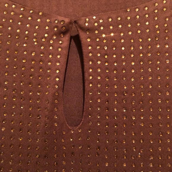 Brown Short Long Sleeve Cocktail Dress - Picture 2 of 8